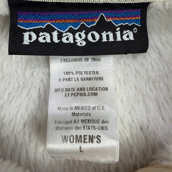 Patagonia Women's L Los Gatos Fleece Pullover Cream Beige Snap Thermal Pro - Picture 4 of 7